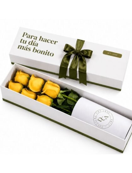 CAJA 6 ROSAS AMARILLAS PREMIUM