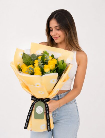 RAMO 18 ROSAS AMARILLAS PREMIUM