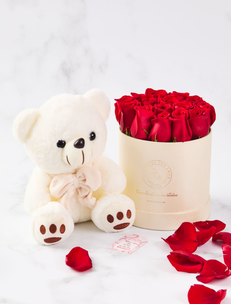 Pack Box Rosas premium y Oso Puchi - Imagen 4