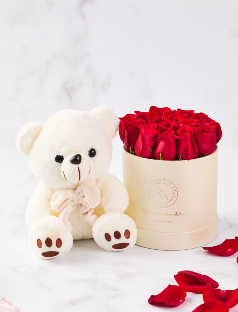 Pack Box Rosas premium y Oso Puchi - Imagen 2