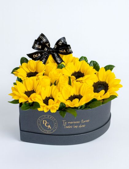BOX CORAZÓN DE GIRASOLES