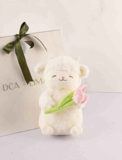 Peluche de Corderito con Tulipán
