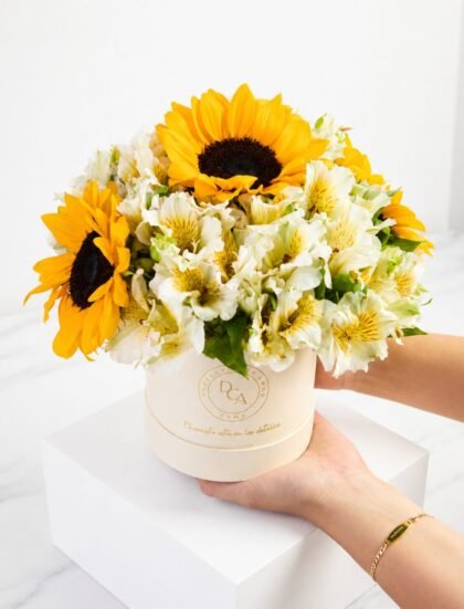 ARREGLO PETIT ASTROMELIAS Y GIRASOLES