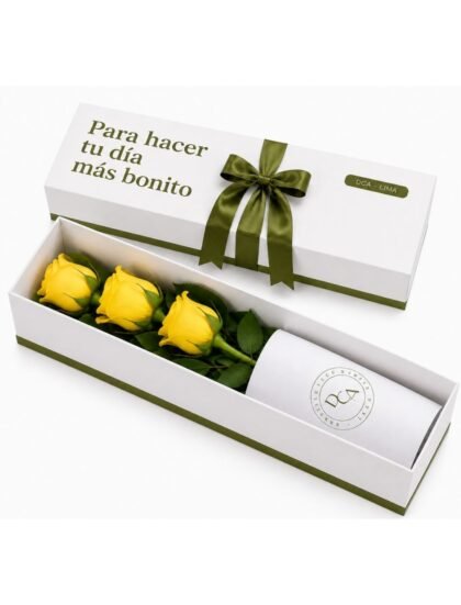 CAJA DCA 3 ROSAS AMARILLAS PREMIUM