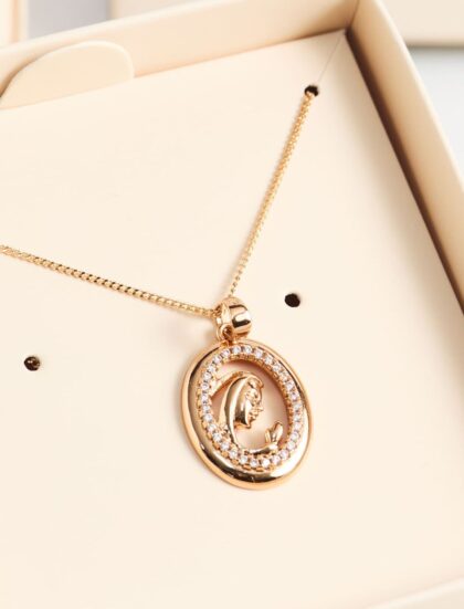 CADENA VIRGEN PROTECTORA ENCHAPADA EN ORO