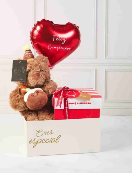 BOX OSITO CUMPLEAÑERO CON MINI TORTA