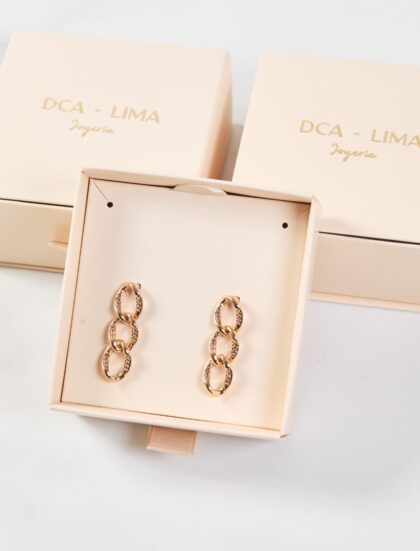 Aretes Eslabón Dorado