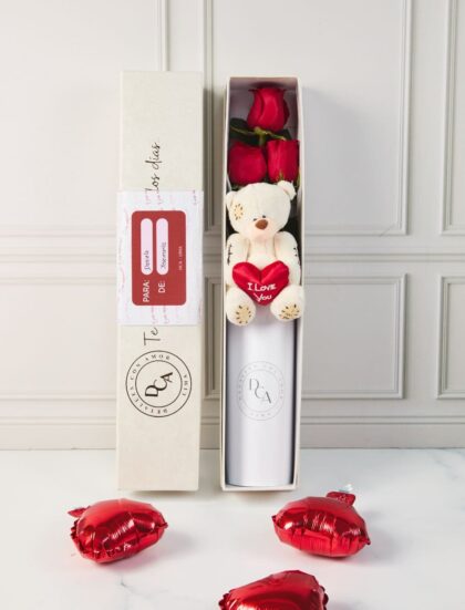 PACK 3 ROSAS OSITO SAN VALENTÍN