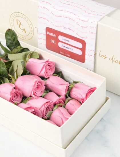 CAJA DCA 12 ROSAS ROSADAS