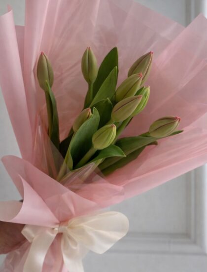 RAMO 10 TULIPANES ROSADOS