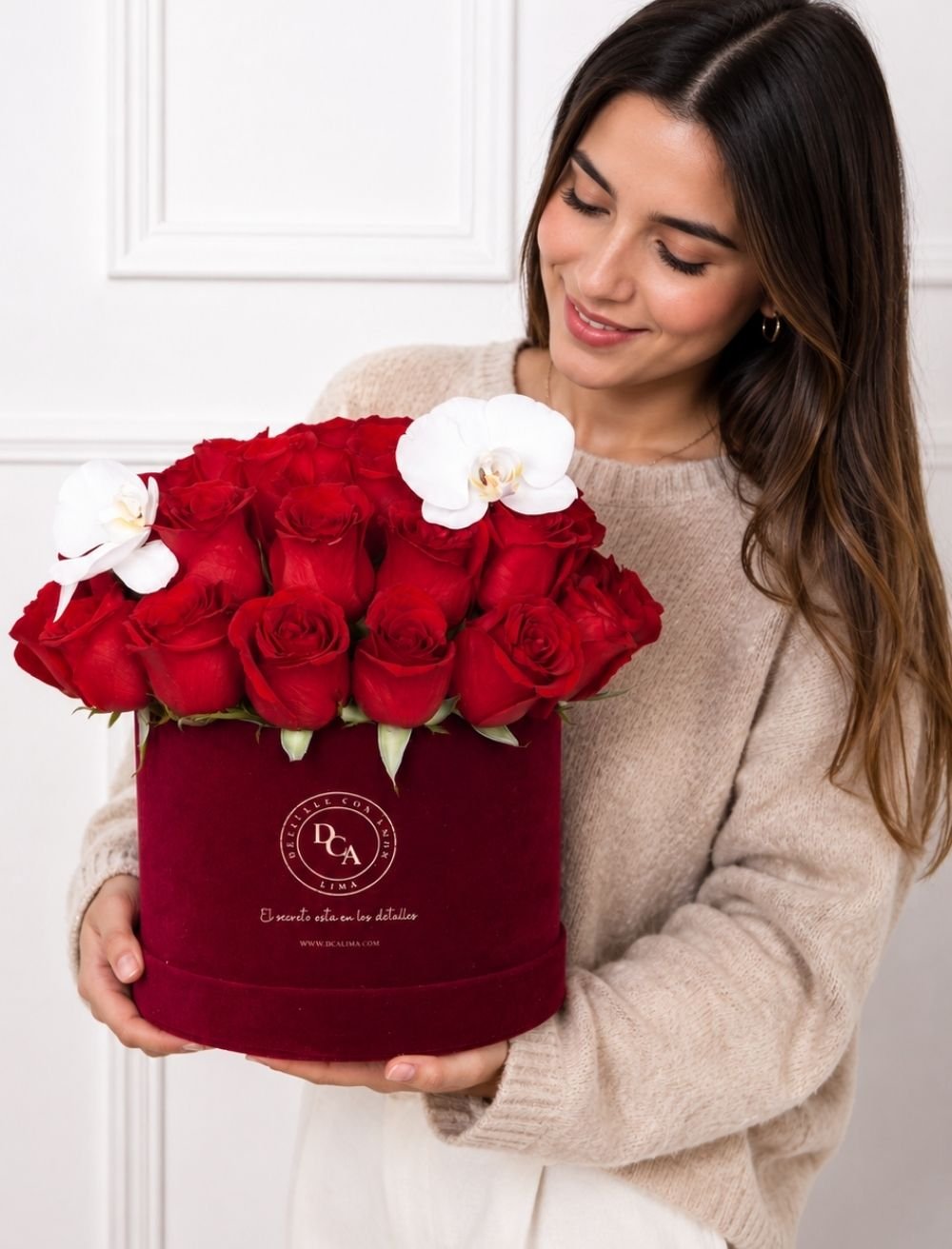 BOX PANA ROSAS VINO Y ORQUÍDEA - Imagen 2